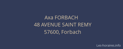 Axa FORBACH