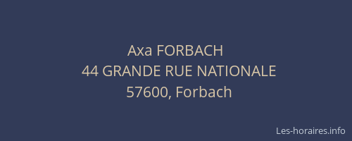 Axa FORBACH