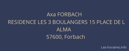 Axa FORBACH