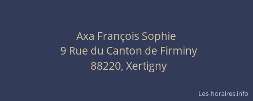 Axa Fran&ccedil;ois Sophie