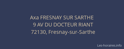 Axa FRESNAY SUR SARTHE