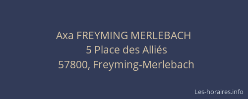 Axa FREYMING MERLEBACH