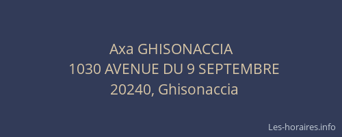 Axa GHISONACCIA