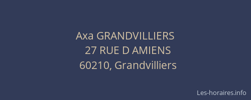 Axa GRANDVILLIERS