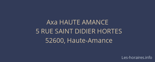 Axa HAUTE AMANCE