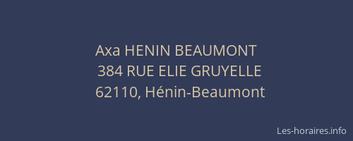 Axa HENIN BEAUMONT