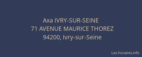 Axa IVRY-SUR-SEINE