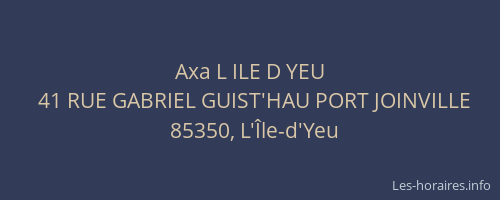 Axa L ILE D YEU