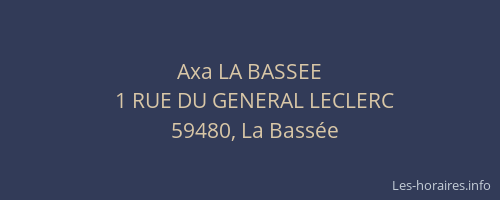 Axa LA BASSEE