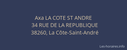 Axa LA COTE ST ANDRE