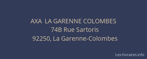 AXA  LA GARENNE COLOMBES