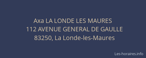 Axa LA LONDE LES MAURES
