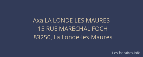 Axa LA LONDE LES MAURES