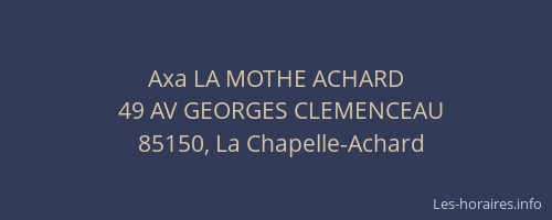 Axa LA MOTHE ACHARD