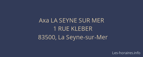 Axa LA SEYNE SUR MER