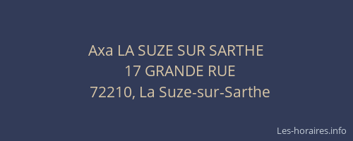 Axa LA SUZE SUR SARTHE