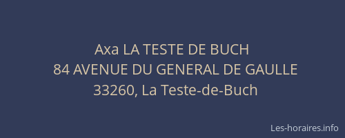 Axa LA TESTE DE BUCH