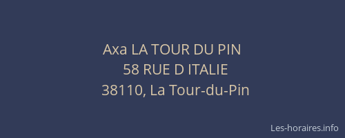Axa LA TOUR DU PIN