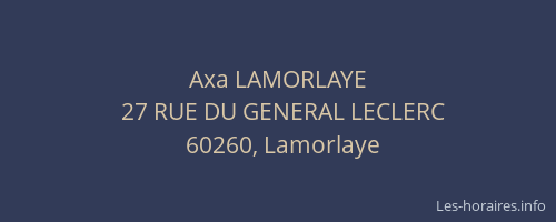 Axa LAMORLAYE