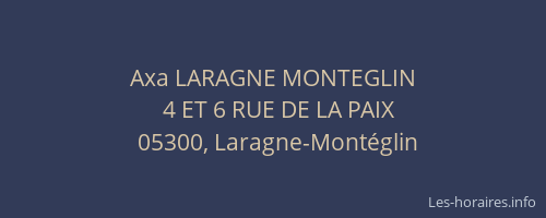 Axa LARAGNE MONTEGLIN