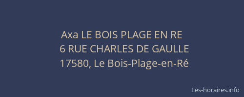Axa LE BOIS PLAGE EN RE
