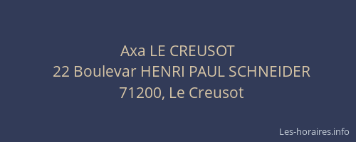 Axa LE CREUSOT
