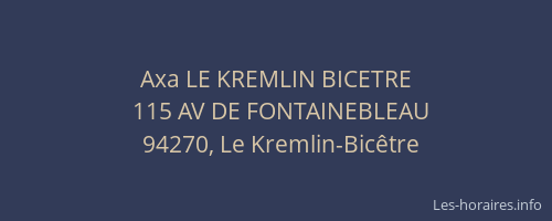 Axa LE KREMLIN BICETRE