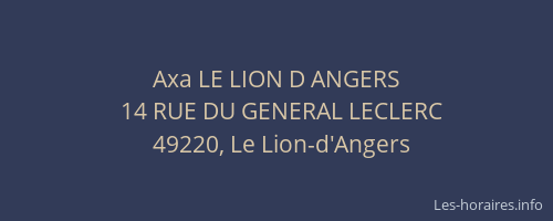 Axa LE LION D ANGERS