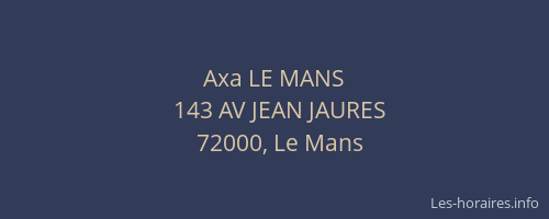 Axa LE MANS