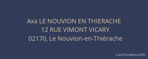 Axa LE NOUVION EN THIERACHE