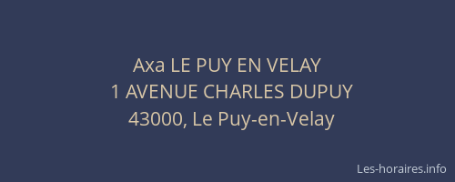 Axa LE PUY EN VELAY