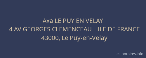 Axa LE PUY EN VELAY