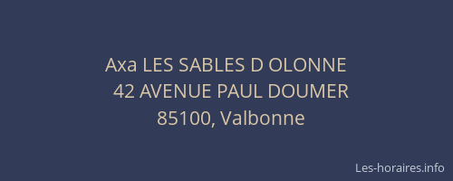 Axa LES SABLES D OLONNE