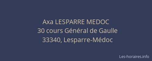 Axa LESPARRE MEDOC