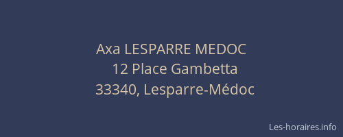 Axa LESPARRE MEDOC