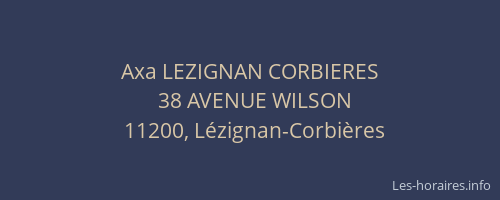 Axa LEZIGNAN CORBIERES
