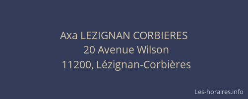 Axa LEZIGNAN CORBIERES