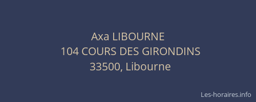 Axa LIBOURNE