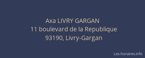 Axa LIVRY GARGAN