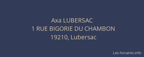 Axa LUBERSAC