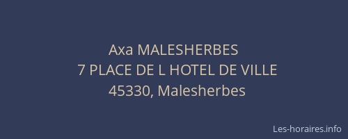 Axa MALESHERBES