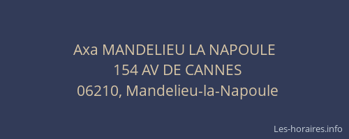 Axa MANDELIEU LA NAPOULE