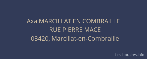 Axa MARCILLAT EN COMBRAILLE