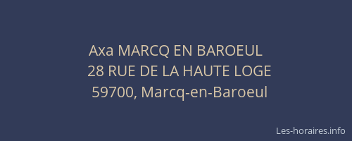 Axa MARCQ EN BAROEUL