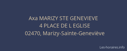 Axa MARIZY STE GENEVIEVE