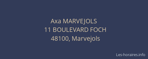 Axa MARVEJOLS