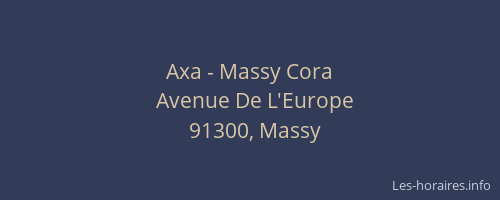 Axa - Massy Cora