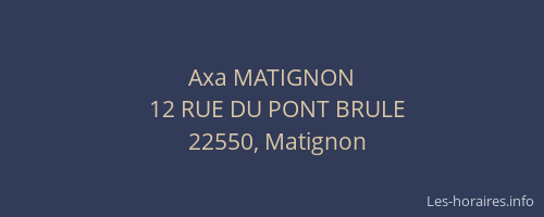 Axa MATIGNON