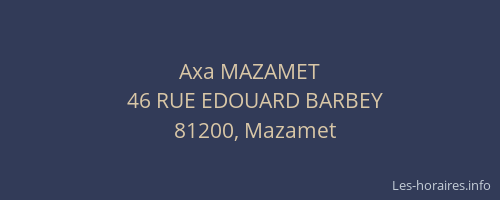 Axa MAZAMET
