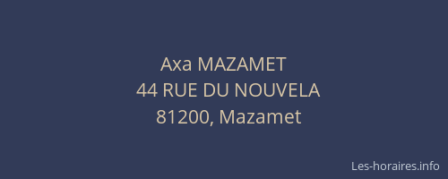 Axa MAZAMET